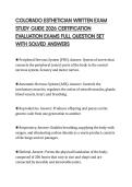COLORADO ESTHETICIAN WRITTEN EXAM STUDY GUIDE 2026 CERTIFICATION EVALUATION EXAMS FULL QUESTION SET WITH SOLVED ANSWERS