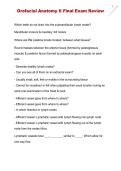 Orofacial Anatomy II Final Exam Review 2026&sol;2027 &vert; Complete Study Guide