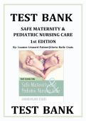 100&percnt; Guarantee Pass &mdash; Safe Maternity & Pediatric Nursing Care Test Bank &lpar;First Edition&comma; 2026 Update&rpar; by Luanne Linnard-Palmer & Gloria Haile Coats