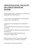 CERTIFICATION EXAM PART 2 PRACTICE TEST 2026 COMPLETE QUESTIONS AND SOLUTIONS