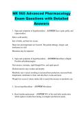 NR 565 Advanced Pharmacology  Exam Questions with Detailed  Answers