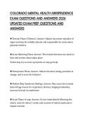 COLORADO MENTAL HEALTH JURISPRUDENCE EXAM QUESTIONS AND ANSWERS 2026 UPDATED EXAM PREP QUESTIONS AND ANSWERS