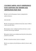 COLORADO MENTAL HEALTH JURISPRUDENCE EXAM QUESTIONS AND ANSWERS 2026 CERTIFICATION STUDY PACK