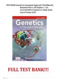 TEST BANK Genetics&colon;A Conceptual Approach 7th Edition By Benjamin Pierce&comma; All Chapters  1-26 Covered&vert;100&percnt; Complete A&plus; Study Guide Latest Version 2026 