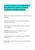 COLORADO MENTAL HEALTH JURISPRUDENCE FINAL PAPER 2026 COMPLETE QUESTIONS AND DETAILED ANSWERS GRADED A&plus;