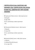 CERTIFICATION&lowbar;EXAM&lowbar;QUESTIONS&lowbar;AND&lowbar;ANSWERS&lowbar;2026&lowbar;CERTIFICATION&lowbar;EVALUATION