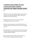 COLORADO SALES LICENSE TEST 2026 ACTUAL EXAM SCRIPT COMPLETE QUESTIONS AND VERIFIED ANSWERS GRADED A