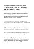 COLORADO SALES LICENSE TEST 2026 COMPREHENSIVE EXAM FULL QUESTIONS AND ACCURATE SOLUTIONS