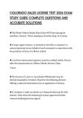 COLORADO SALES LICENSE TEST 2026 EXAM STUDY GUIDE COMPLETE QUESTIONS AND ACCURATE SOLUTIONS