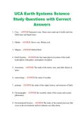 UCA Earth Systems Science  Study Questions with Correct  Answers 