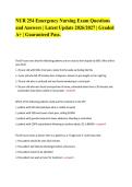 NUR 254 Emergency Nursing Exam Questions and Answers &vert; Latest Update 2026&sol;2027 &vert; Graded A&plus; &vert; Guaranteed Pass&period;