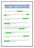 Alpha Phi Alpha Fraternity Inc&comma; IMDP Process - Week 1&period; Exam Guide 2026