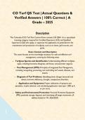 CO Turf QS Test &vert; Actual Questions & Verified Answers &vert; 100&percnt; Correct &vert; A Grade &ndash; 2025  