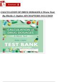 Full Test Bank for Calculation of Drug Dosages&colon; A Work Text&comma; 12th Edition by Sheila J&period; Ogden and Linda Fluharty &vert; Complete Chapters 1-19 &vert; Verified Questions & Answers &vert; Detailed Rationales &vert; Updated 2026 Version