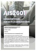AIS2601 SUP PORTFOLIO EXAMINATION 2026 MEMO &vert;DUE DATE 23 JANUARY 2026&vert;
