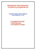 Biomolecular Thermodynamics  1st Edition by Douglas Barrick        Complete Chapter Solutions Manual  are included &lpar;Ch 1 to 14&rpar; 