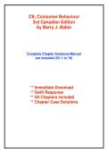 Consumer Behaviour &lpar;CB&rpar; &ndash; 3rd Canadian Edition by Barry J&period; Babin &ndash; Complete Chapter Solutions Manual &lpar;Chapters 1&ndash;16&rpar;