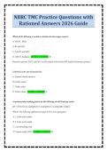 NBRC TMC Practice Questions with Rationed Answers 2026 Guide