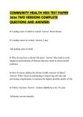 COMMUNITY HEALTH HESI TEST PAPER 2026 TWO VERSIONS COMPLETE QUESTIONS AND ANSWERS