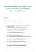NUR 210 Principles of Pharmacology &ndash; Practice Exam 1 2026&sol;2027 &vert; Questions with Complete Verified Answers &vert; Graded A&plus; Galen