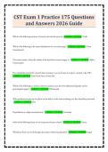 CST Exam 1 Practice 175 Questions and Answers 2026 Guide