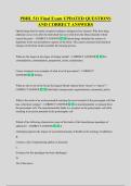 PBHL 511 Final Exam UPDATED QUESTIONS  AND CORRECT ANSWERS