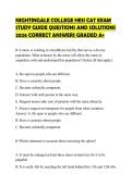 NIGHTINGALE COLLEGE HESI CAT EXAM STUDY GUIDE QUESTIONS AND SOLUTIONS 2026 CORRECT ANSWERS GRADED A&plus;