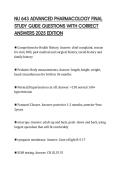 NU 643 ADVANCED PHARMACOLOGY FINAL STUDY GUIDE QUESTIONS WITH CORRECT ANSWERS 2025 EDITION