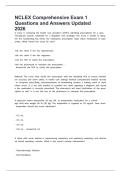 NCLEX Comprehensive Exam 1 Questions and Answers Updated 2026
