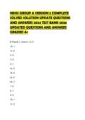 NIHSS GROUP A VERSION 5 COMPLETE SOLVED SOLUTION UPDATE QUESTIONS AND ANSWERS 2024 TEST BANK 2026 UPDATED QUESTIONS AND ANSWERS GRADED A&plus;