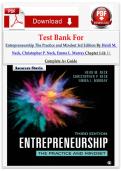 Test Bank For Entrepreneurship&colon; The Practice and Mindset 3rd Edition By Heidi M&period; Neck&comma; Christopher P&period; Neck&comma; Emma L&period; Murray Isbn&semi; 9781071884898 Chapter 1-16 &vert;&vert; Complete A&plus; Guide&period;