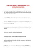 PHYS 1600 &lpar;GUELPH MIDTERM&rpar; EXAM WITH COMPLETE SOLUTIONS 