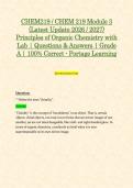 CHEM219 &sol; CHEM 219 Module 3 &lpar;Latest Update 2026 &sol; 2027&rpar; Principles of Organic Chemistry with Lab &vert; Questions & Answers &vert; Grade A &vert; 100&percnt; Correct - Portage Learning