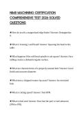 NIMS MACHINING CERTIFICATION COMPREHENSIVE TEST 2026 SOLVED QUESTIONS