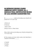 NJ DEFENSIVE DRIVING COURSE AMERICAN SAFETY COUNCIL ALL 4 MODULES FINAL CERTIFICATION REVIEW SET 2026 ANSWERS GUARANTEED PASS