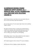 NJ DEFENSIVE DRIVING COURSE AMERICAN SAFETY COUNCIL ALL 4 MODULES FINAL ACTUAL EXAMINATION 2026 QUESTIONS WITH SOLUTIONS GRADED A&plus;