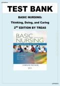 Test bank &ndash; basic nursing&colon; thinking&comma; doing&comma; and caring &lpar;2nd edition&rpar; By Treas &vert; All chapters included &vert; Comprehensive exam prep &vert; Graded A&plus; &vert; Latest edition Covers nursing fundamentals&comma; patient care procedures&comma; clinical decision-making&comma; and critical think