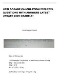 HESI Dosage Calculation 2022&ndash;2024 Questions with Answers &vert; Latest Update 2025