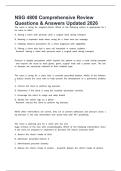 NSG 4800 Comprehensive Review Questions & Answers Updated 2026