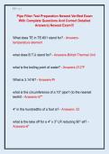 Pipe Fitter Test Preparation Newest Verified Exam  With Complete Questions And Correct Detailed  Answers&vert; Newest Exam&excl;&excl;&excl; 