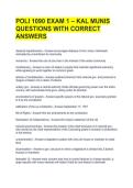 POLI 1090 EXAM 1 &ndash; KAL MUNIS QUESTIONS WITH CORRECT ANSWERS 