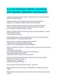 A-Level Chemistry Atomic structures and isotopes Questions and Answers