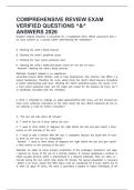 COMPREHENSIVE REVIEW EXAM VERIFIED QUESTIONS &Hat;&&Hat; ANSWERS 2026