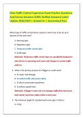 Ohio Traffic Control Supervisor Exam Practice Questions And Correct Answers &lpar;100&percnt; Verified Answers&rpar; Latest Update 2026&sol;2027 &vert; Graded A&plus; &vert; Guaranteed Pass&period;