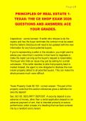 Principles of Real Estate 1 &ndash; Texas&colon; The CE Shop Exam&comma; Real Estate Licensing Program&comma; 2026 &ndash; complete exam questions and answers with detailed explanations