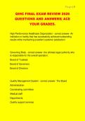 QIHC Final Exam Review&comma; Quality in Healthcare & Laboratory Management&comma; Histotechnology Program&comma; 2026 &ndash; complete final exam questions and answers with expert explanations