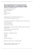 Nursing Research Comprehensive Exam Questions and Answers 2026