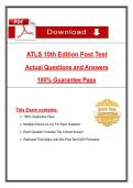 ATLS 10th Edition Post Test Actual Questions and Answers 100&percnt; Guarantee Pass