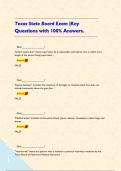 Texas State Board Exam &vert;Key Questions with 100&percnt; Answers&period;      