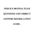 NIMS ICS 300 Final Exam Questions and Answers 2025&sol;2026&colon; Latest Study Guide